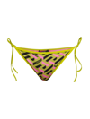 Versace La Greca String Bikini Bottom In Pale Avocado Pink Lemonade