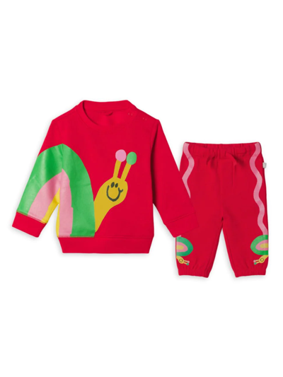 Stella Mccartney Baby Girl 2-piece Snail Print Tracksuit In Red