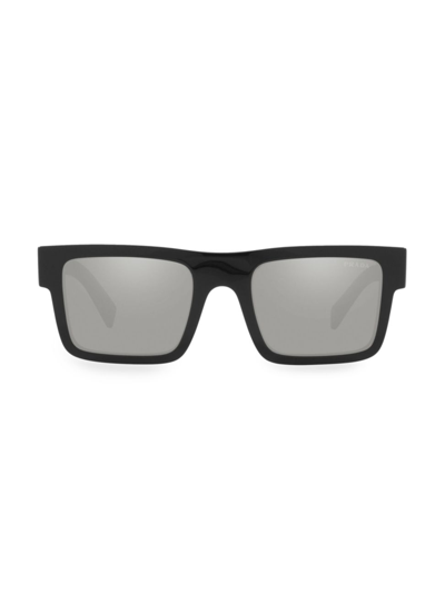 Prada 52mm Rectangular Sunglasses In Grey