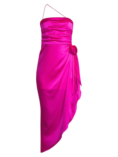 Aiifos Resort Nights Erin Draped Dress In Hot Pink