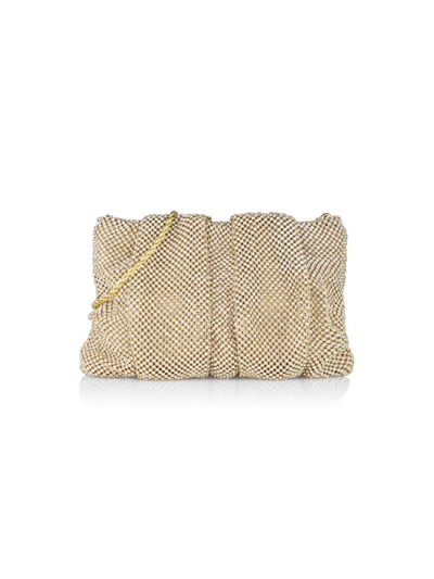 Loeffler Randall Ember Crystal Gathered Clutch In Gold