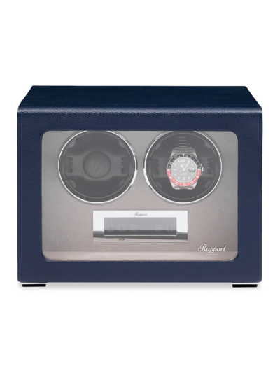 Rapport London Quantum Duo Leather Watch Winder In Blue