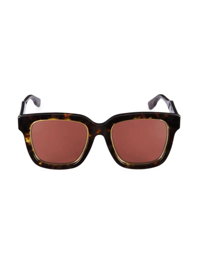 Gucci Logo 52mm Square Sunglasses In Havana