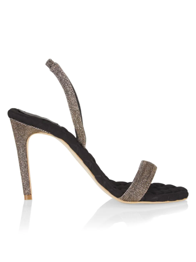 Aera Vivien Embellished Slingback High-heel Sandals In Metallic Black