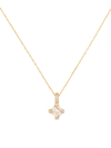 Kate Spade Pave & Square Cubic Zirconia Mini Pendant Necklace, 16" + 3" Extender In Tan/beige