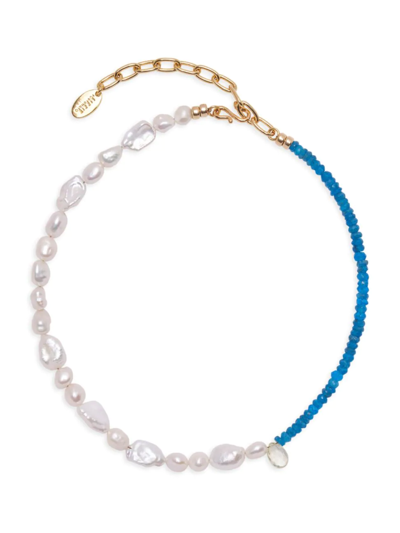 Lizzie Fortunato Women's Luss Goldtone, Cultured Freshwater Keshi Pearl, & Multi-stone Necklace