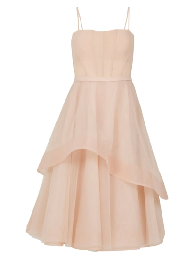Bcbgmaxazria Women's Corset Fit-&-flare Midi-dress In Bare Pink