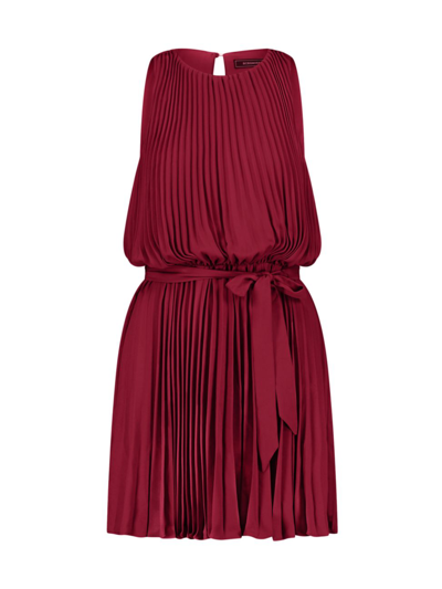 Bcbgmaxazria Accordion Pleated Cocktail Dress In Red