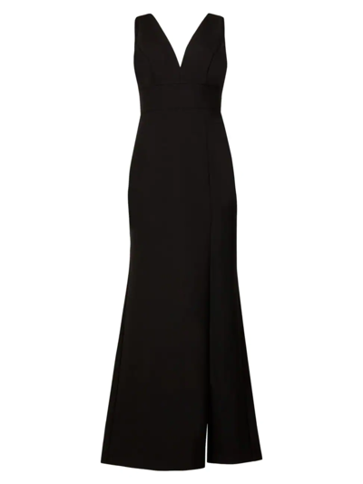Bcbgmaxazria V-neck Mermaid Floor-length Gown In Black