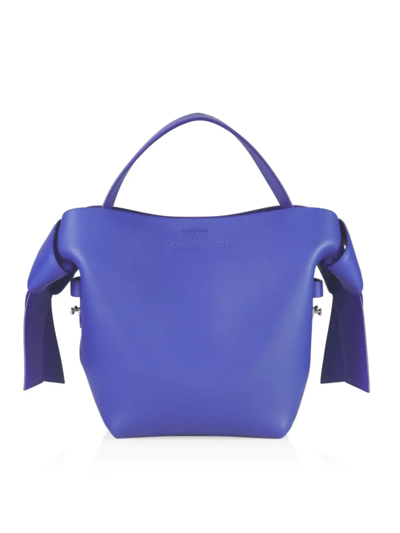 Acne Studios Mini Musubi Leather Shoulder Bag In Blue