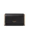 Kate Spade Morgan Saffiano Leather Wallet-on-chain In Black/gold