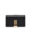 Versace Greca Goddess Leather Wallet-on-chain In Black
