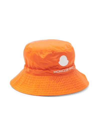 Moncler Packable Water Repellent Nylon Bucket Hat In Orange