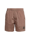 Stone Island Nylon Metal Patch Logo Swim Shorts Rose In Rose Quartz