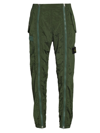 Stone Island Zipped Technical Fabric Trousers In Green
