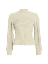 Jonathan Simkhai Elkie Mixed-knit Sweater In Taupe