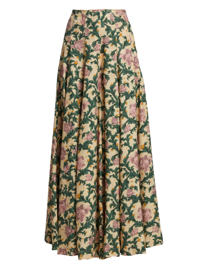 Agua By Agua Bendita Gaita Floral-print Ecovero-blend Jacquard Wide-leg Trousers In Neutral