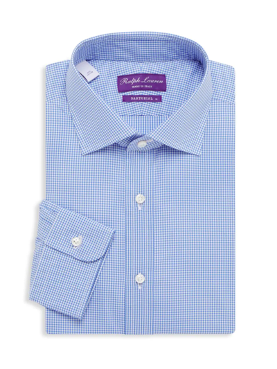 Ralph Lauren Purple Label Aston Gingham Button-up Shirt In Blue White