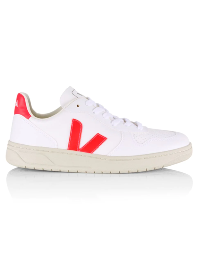 Veja V-10 Low-top Sneakers In White Rose