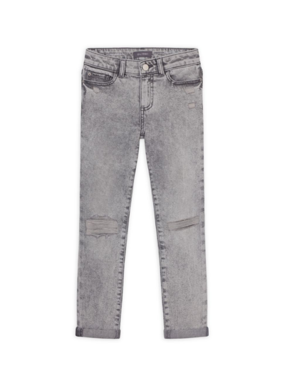 Dl Premium Denim Kids' Girl's Harper Boyfriend Jeans In Chalk Distressed