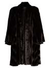 Balenciaga Fake Mink Oversize Coat In Brown