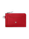 Montblanc Men's Meisterst&uuml;ck Key Pouch Leather Zip Card Holder In Red