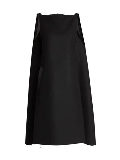 Maison Margiela Women's Cape Wool Midi-dress In Black