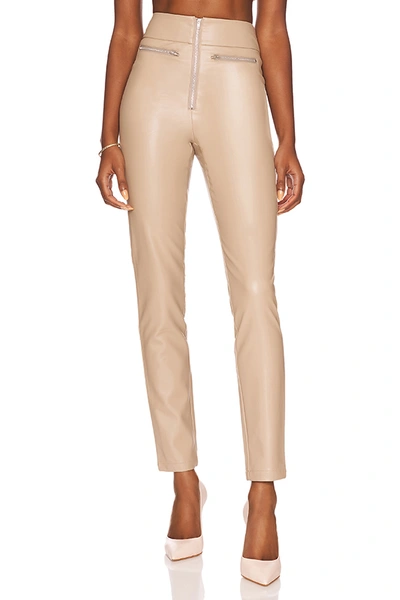 Superdown Adonia Zipper Front Pant In Taupe