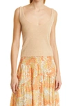 Vince Cashmere Sweater Tank In Light Brass