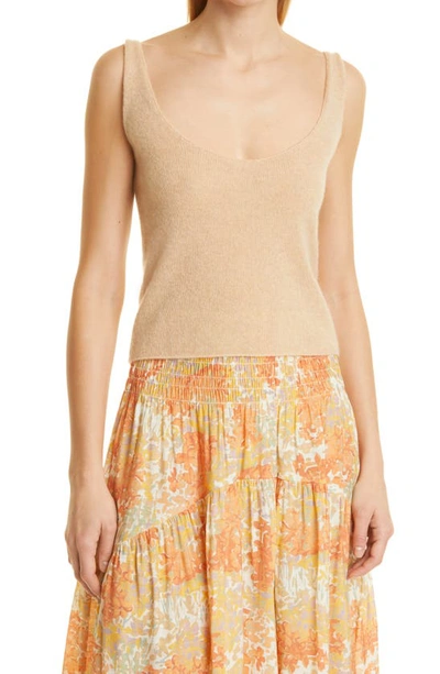 Vince Cashmere Sweater Tank In Light Brass