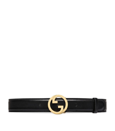 Gucci Leather Interlocking G Belt In Black