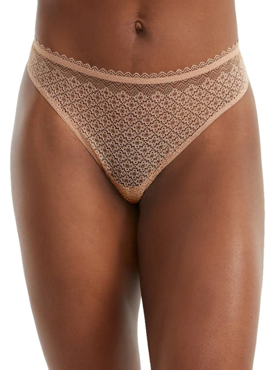 Bare The Flirty Lace Thong In Hazel