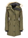 Canada Goose Rossclair - Parka With Hood And Fur Coat In Military Green