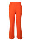 Stella Mccartney Cropped Stretch-twill Flared Pants In Orange
