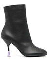 3JUIN 3JUIN LIDIA LEATHER HEEL ANKLE BOOTS