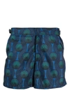 Ozwald Boateng Mosaic-print Swim Shorts In Blue