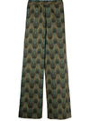 Ozwald Boateng Elastic Waist Printed Cotton Trousers In Orange