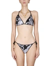 Versace Women's Double Face Print Bikini Bottom In Black