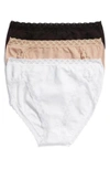 Natori Bliss French Cut 3-pack Brief 152058mp In Black/ Cafe