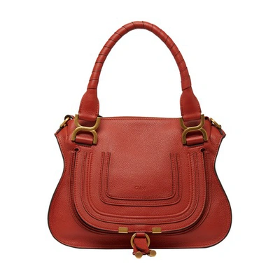 Chloé Marcie Small Shoulder Bag In Red