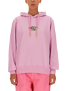 Barrow Graphic-print Cotton Hoodie In Rosa