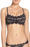 Pilyq Scalloped Lace Bikini Top In Midnight