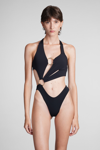 Louisa Ballou Sex Wax Halterneck Cutout Swimsuit In Black