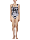 VERSACE ONE PIECE SWIMSUIT WITH DOUBLE FACE PRINT