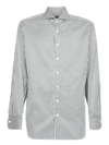 LARDINI STRIPED PRINT SHIRT GREEN AND WHITE