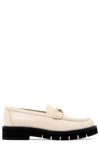 Ferragamo Rolo Lug Loafers With Gancini Clamp In Yellow Cream