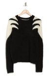 Rta Esme Colorblock Shoulder Sweater In Black