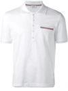 Thom Browne Rwb Trim Jersey Polo Short In White