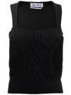 Attico Sofia Knitted Sleeveless Top In Black