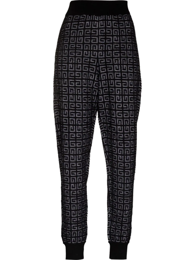 Givenchy Black 4g Monogram Cashmere Track Pants In Nero